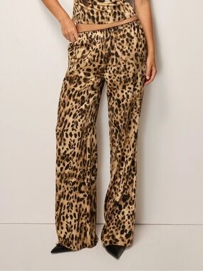 Khy Silk Low Rise Pant Leopard